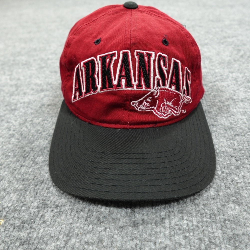 Vintage Starter Hat Boys Youth Red Arkansas Razorbacks Snapback Blockhead Cap